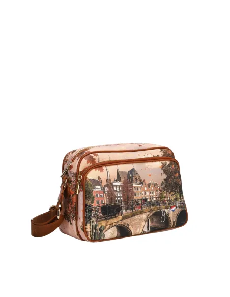 Borsa a tracolla con tasca frontale con zip Ynot, Autumn River