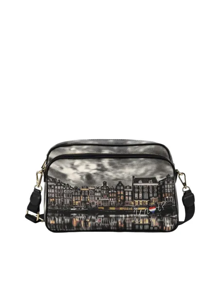 Borsa a tracolla con tasca frontale con zip Ynot, Mirror