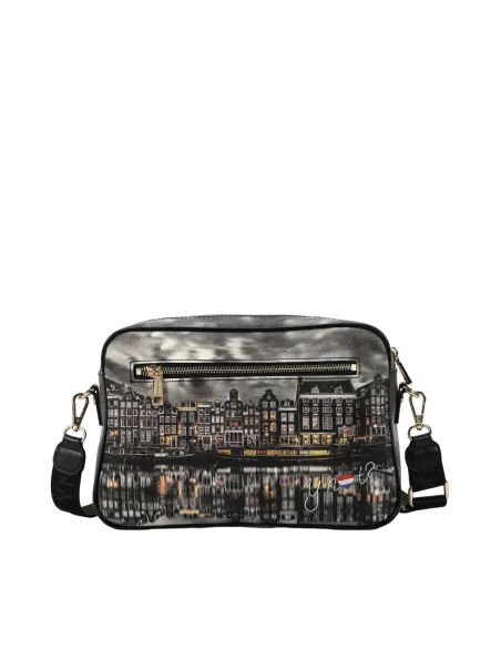 Borsa a tracolla con tasca frontale con zip Ynot, Mirror