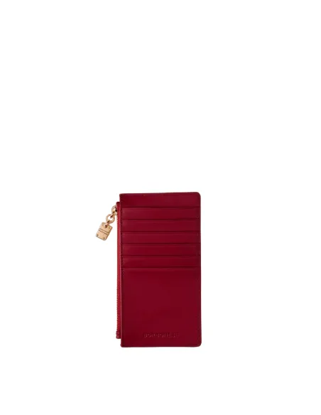 Bustina in pelle porta carte di credito Borbonese, borgogna