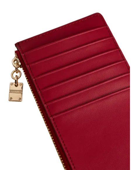 Bustina in pelle porta carte di credito Borbonese, borgogna