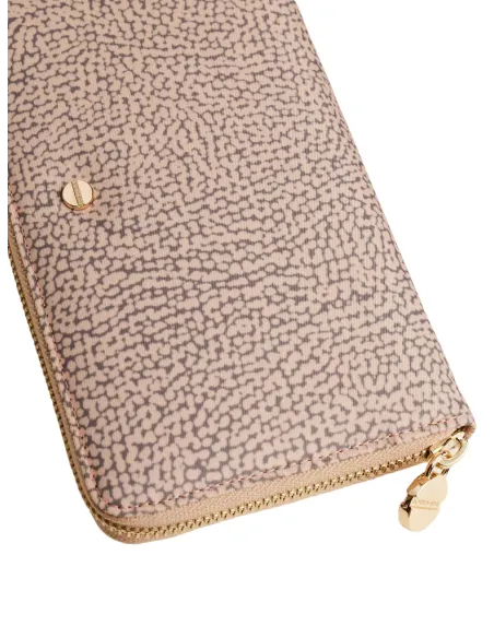 Portafogli Large con zip Borbonese, blush-taupe