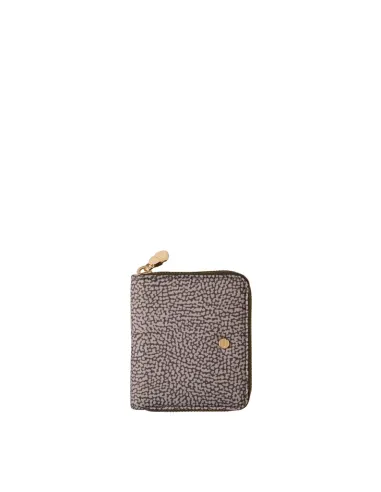 Borbonese women's small wallet with zip fastener, Clay Grey