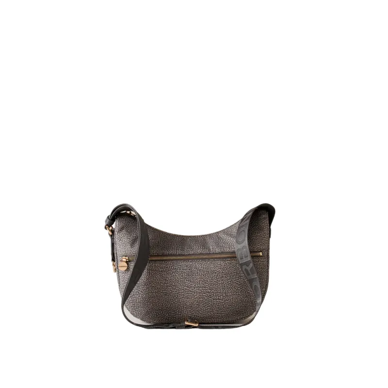 Women's small fabric shoulder bag Borbonese, clay grey