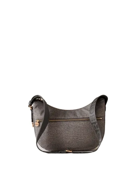 Women's small fabric shoulder bag Borbonese, clay grey