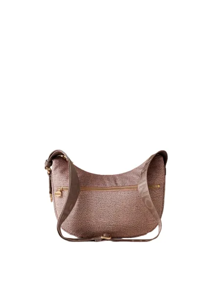 Women's small fabric shoulder bag Borbonese, blush-taupe