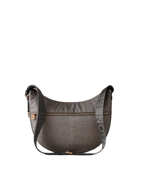 Borbonese Umhängetasche mit verstellbarem Schultergurt, Lehm Grau