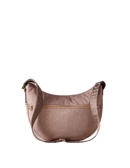 Mezza Luna media con tasca Borbonese, blush-taupe