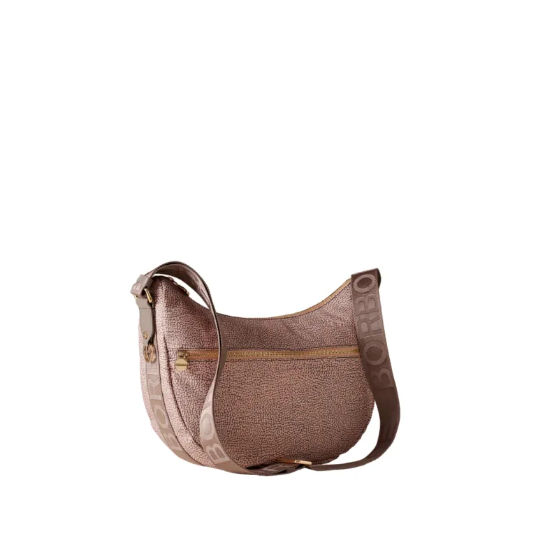 Mezza Luna media con tasca Borbonese, blush-taupe 2