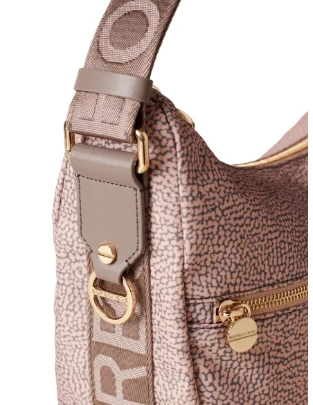 Mezza Luna media con tasca Borbonese, blush-taupe