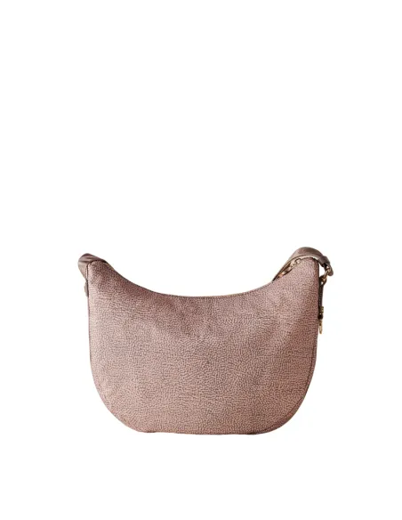 Mezza Luna media con tasca Borbonese, blush-taupe