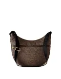 Borbonese Large women's shoulder bag in recycled fabric and leather