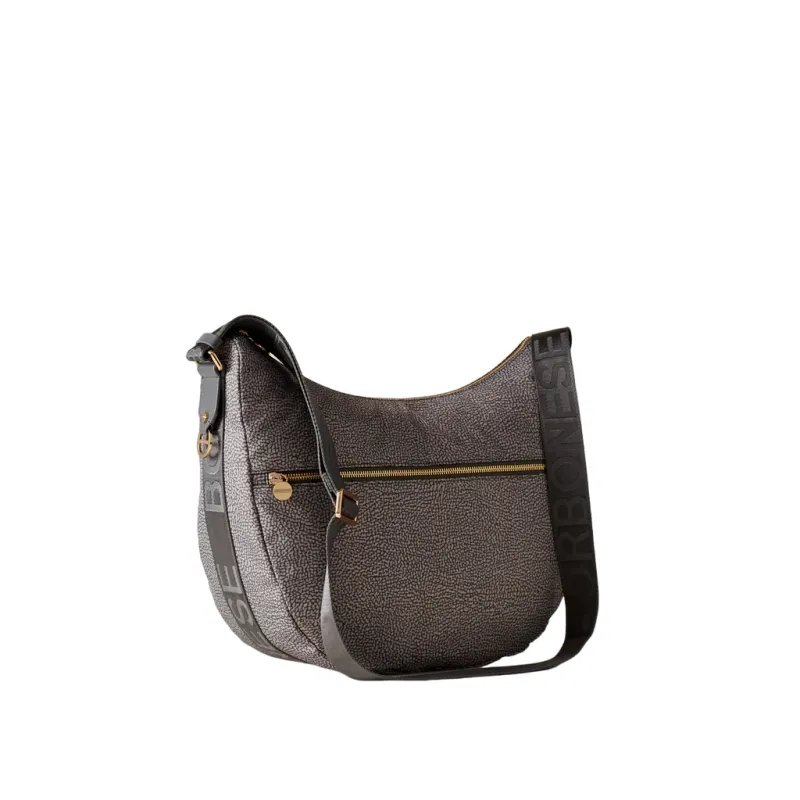 Borbonese Large women's shoulder bag in recycled fabric... 2