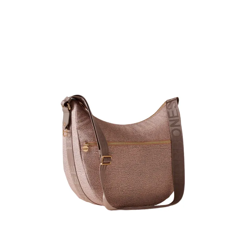 Borbonese Umhängetasche mit Fronttasche, blush-taupe 2