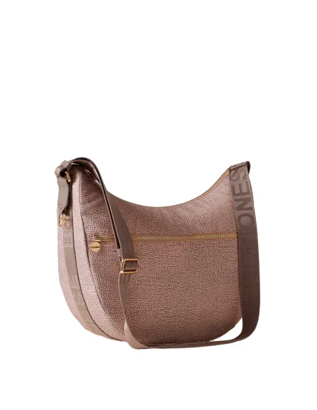 Borbonese Umhängetasche mit Fronttasche, blush-taupe