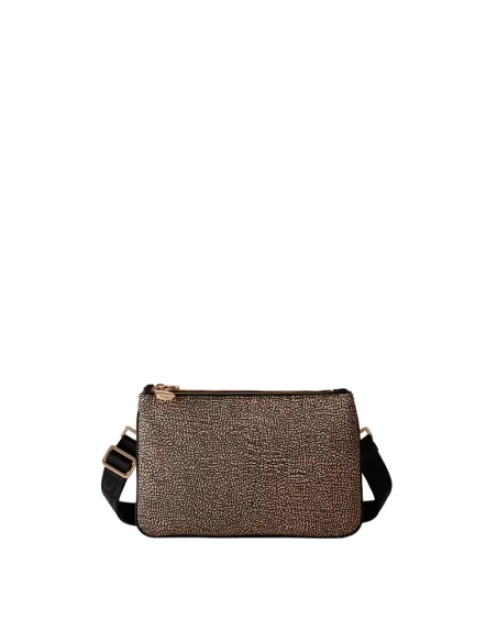 Borbonese Shoulder bag with two compartments OP natural-black