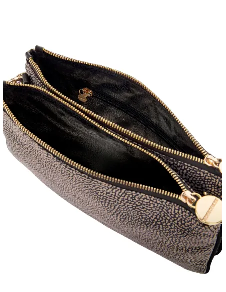 Borbonese Shoulder bag with two compartments OP natural-black