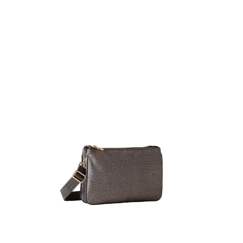 Borbonese cross-body bag with two compartments, clay grey 2