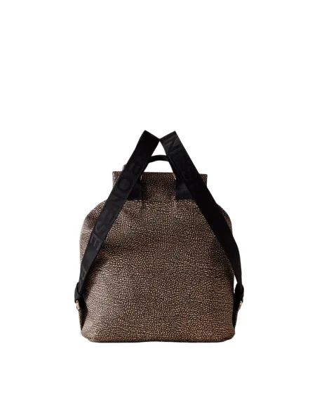 Borbonese women's backpack in recycled fabric with flap closure