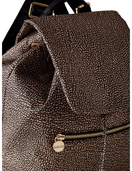 Borbonese women's backpack in recycled fabric with flap closure