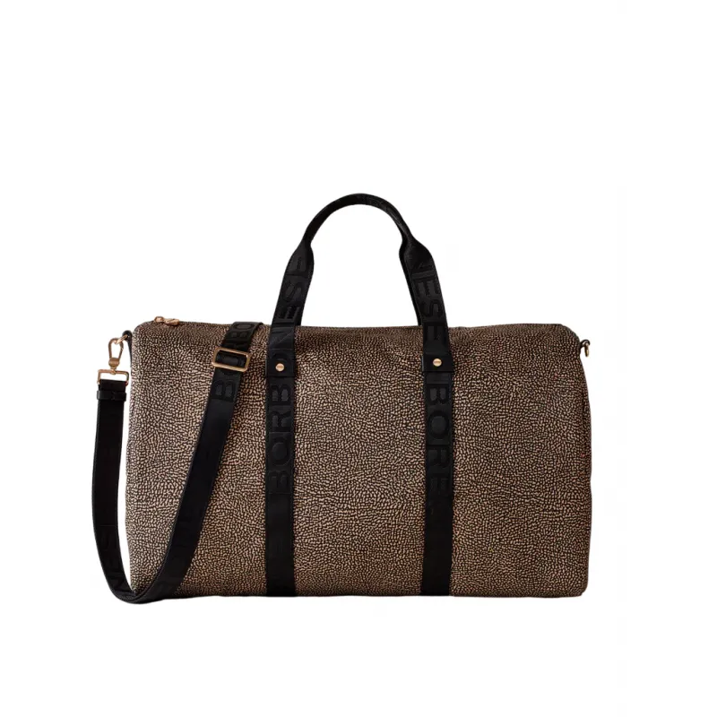 Borbonese Reisetasche aus recyceltem Stoff und Leder