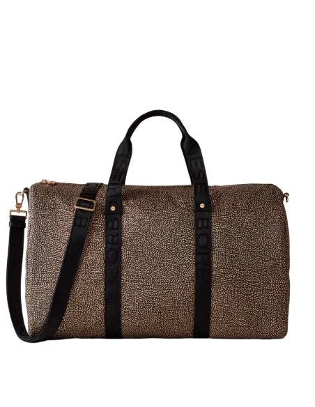 Borbonese recycled fabric and leather duffle bag