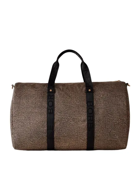 Borbonese recycled fabric and leather duffle bag