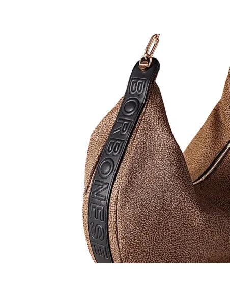 Borsa hobo Borbonese grande, OP Naturale-Nero