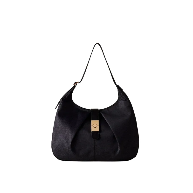 Borsa donna a spalla Borbonese in tessuto riciclato e...