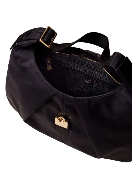 Borbonese Cortina Damen-Schultertasche, schwarz