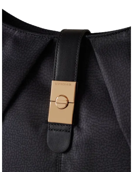 Borbonese Cortina Damen-Schultertasche, schwarz