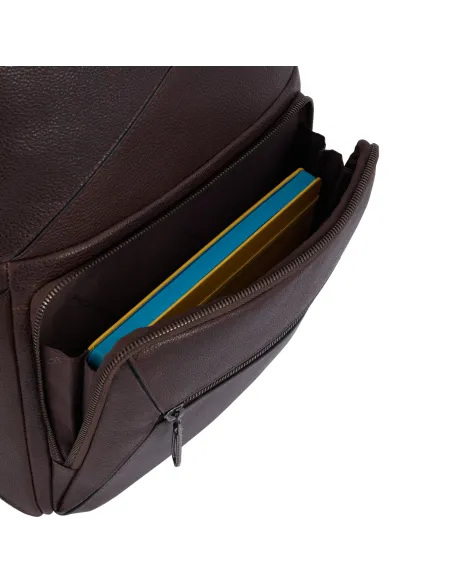 Piquadro Rhino Rucksack aus Leder für Computer und iPad®, blau