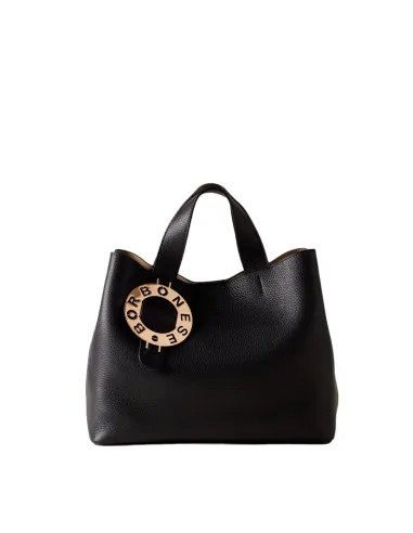 Borbonese 011 leather handbag, black