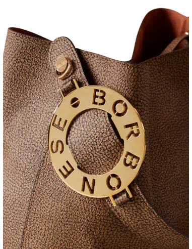 Borbonese women's bucket bag, OP Natural