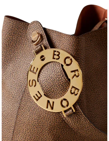 Borbonese Bucket Bag fur Frauen, OP Natural