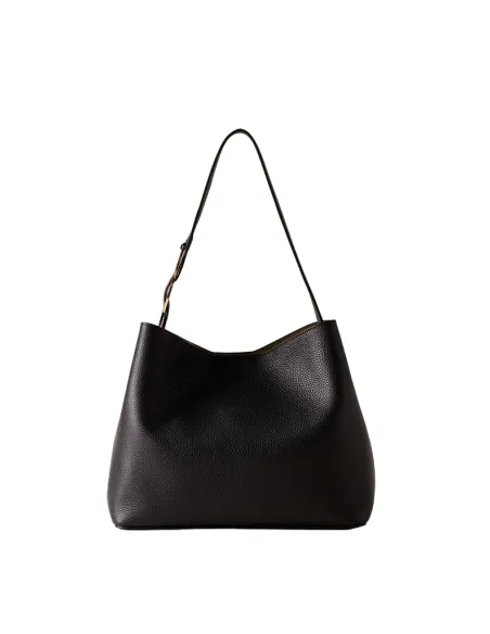 Borbonese women's leather bucket bag, black