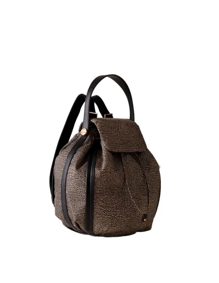 Borbonese Damen-Rucksack mit Henkel, OP Natural