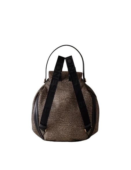 Borbonese women's backpack with top handle, OP Natural