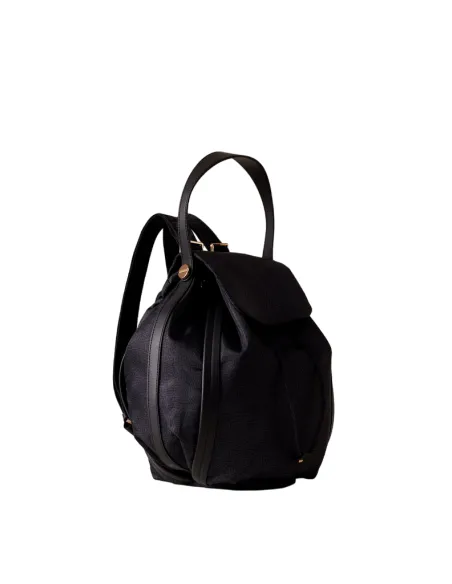 Borbonese women's backpack with top handle, black