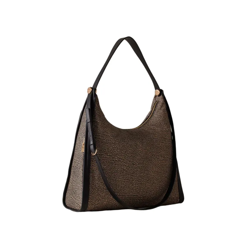 Damen-Schultertasche aus recyceltem Stoff und Leder... 2