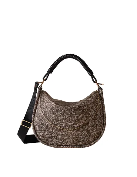 Borbonese women's shoulder bag with flap and magnet closure