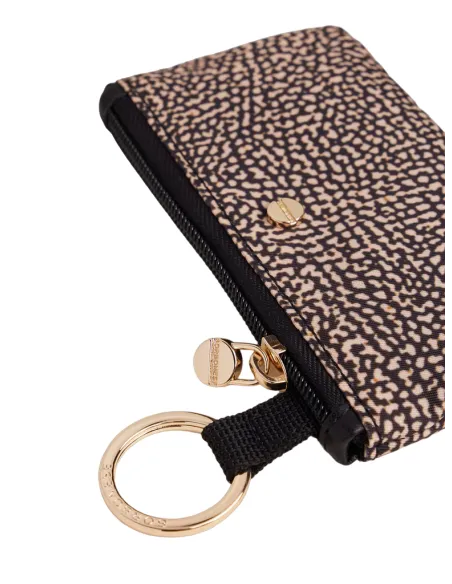 Borbonese key case in recycled fabric and leather