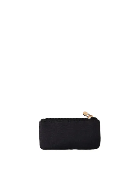 Borbonese key case in recycled fabric and leather, black