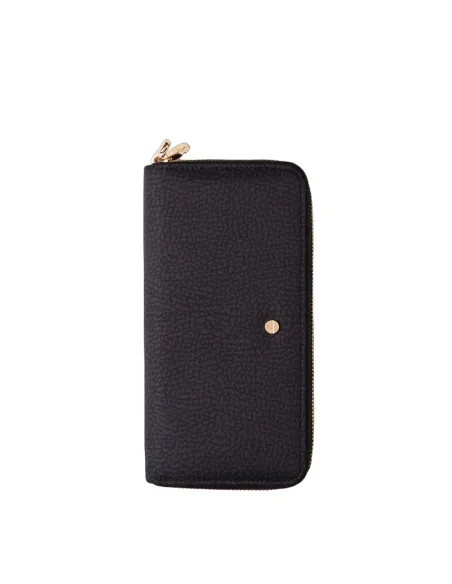 Portafogli donna doppio con zip Borbonese, nero