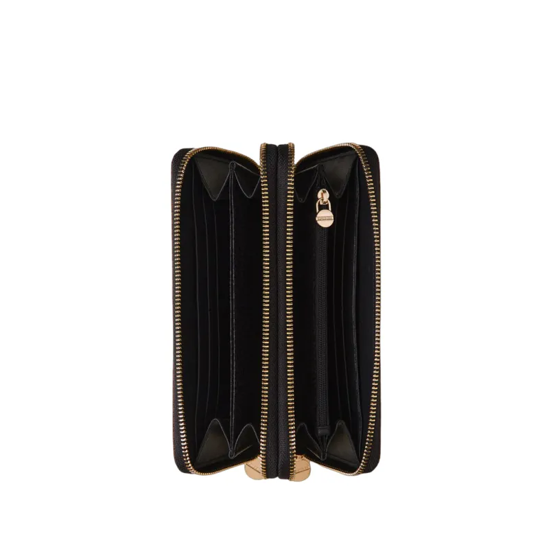 Portafogli donna doppio con zip Borbonese, nero 2