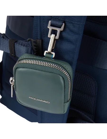Piquadro Wallaby computer and iPad®Pro 12.9" backpack in recycled fabric, blue