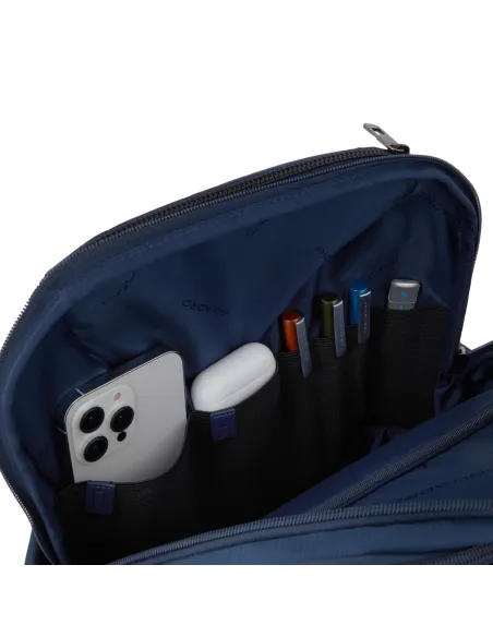 Piquadro Wallaby Rucksack aus recyceltem Stoff für Computer und iPad®Pro 12.9", blau