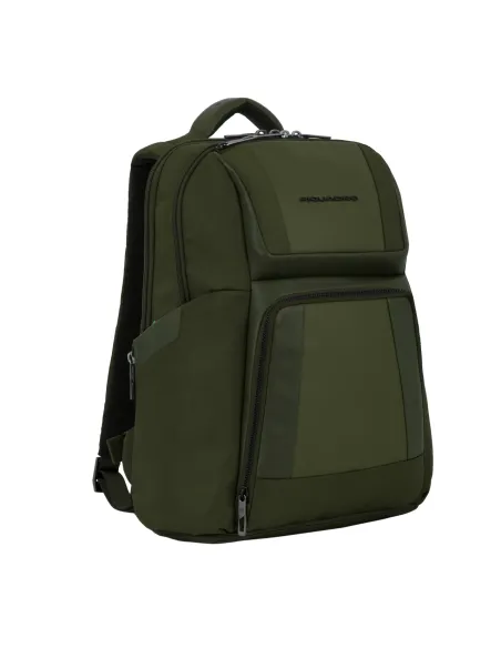 Piquadro Wallaby computer and iPad®Pro 12.9" backpack in recycled fabric, green