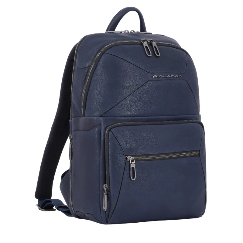 Zaino in pelle PQ Rhino porta pc da 14, blu 2
