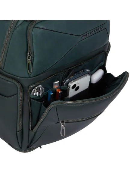 Zaino per computer e iPad®Pro 12,9" con vano porta scarpe e cavo antifurto Piquadro Rhino, nero